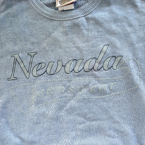 Vintage 90's Nevada Jeanswear Crewneck Sweater Blue Large - Picture 7 of 7